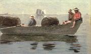 three boys in a dory Winslow Homer